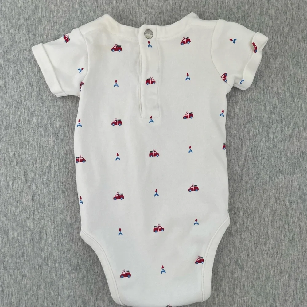 Jacadi White Short Sleeve Bodysuit 0-3 Months - Picture 2 of 4